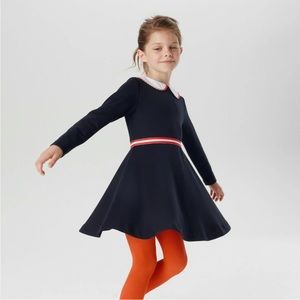 JACADI BETILOU NAVY MILANO KNIT DRESS SIZE 6